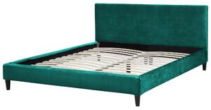 Panelová posteľ EU king size 160x200 cm s roštom zelená zamatová čalúnená súčasný dizajn