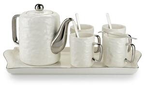 Čajový/kávový set Selena Silver White