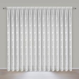 Dekorstudio Záclona ROZALIA s bielou výšivkou a riasiacou páskou 400x270cm - biela