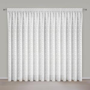 Dekorstudio Záclona XENIA s bielou výšivkou a riasiacou páskou 400x270cm - biela