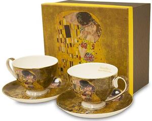 Porcelánové šálky na čaj Gustav Klimt bozk sada 2ks
