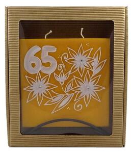 Výročná sviečka k 65 narodeninám žltá