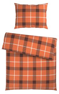 POSTEĽNÁ BIELIZEŇ, flanel, hnedá, oranžová, 140/200 cm Esposa - Obliečky & plachty