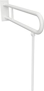 Bemeta Design HELP: Madlo, 600 mm, v tvare U, sklopné, s opornou nohou, s krytkou, biela - 301307073N