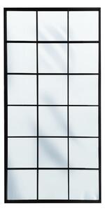 ARTEHOME Obdĺžnikové okenné zrkadlo s oceľovým rámom v čiernej farbe 90x180 cm
