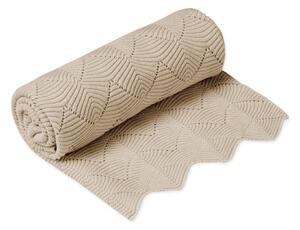 Béžová pletená detská deka z Bio bavlny 80x100 cm Almond – Cam Cam Copenhagen