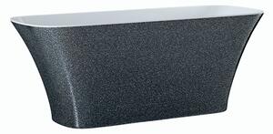 Besco Voľne stojaca vaňa z liateho mramoru Assos S-Line Glam 160x70 BESCO-Rozmery: 160x70, BESCO-Farba: Biela/grafit