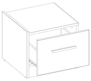 Nočný stolík DENTRO biela/dub stirling, ľavé vyhotovenie