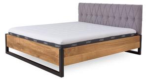 Manželská posteľ Catania 180x200 v kombinácii dubového masívu a kovu (niekoľko farebných variantov)