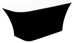 Besco Voľne stojaca vaňa z liateho mramoru Assos BW 160x70 BESCO-Typ výpuste: Click-Clack štandard, chróm, BESCO-Rozmery: 160x70, BESCO-Farba: Biela/čierna