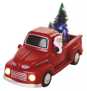 EMOS LED červené auto so Santom a vianočnými stromčekmi DCLW09