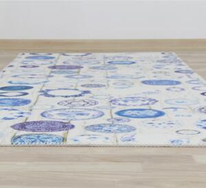 Koberec Parlin 80x200 cm - modrá / krémová