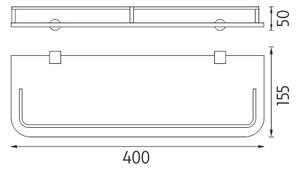 Nimco Polica s ohrádkou, 40 cm BORMO - BR 11091AX-40-26