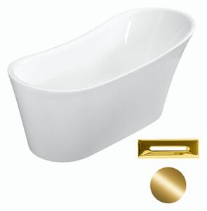 Besco Akrylátová voľne stojaca vaňa Calima 170x74 BESCO-Typ výpuste: Click-Clack s prepadom, chróm, BESCO-Rozmery: 170x74, BESCO-Farba: Biela