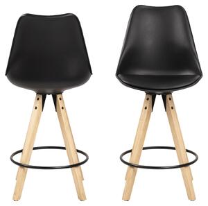 Moderná dizajnová barová stolička Nascha, čierna-prírodná