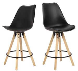 Moderná dizajnová barová stolička Nascha, čierna-prírodná