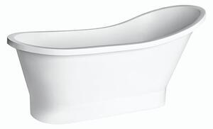 Besco Voľne stojaca vaňa z liateho mramoru Gloria 150x67 (160x67,5) BESCO-Typ výpuste: Click-Clack štandard, chróm, BESCO-Rozmery: 150x67, BESCO-Farba: Biela