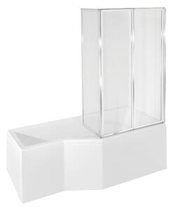 Besco Akrylátová atypická vaňa s vaňovou zástenou INTEGRA VK 3 150x75 (170x75) BESCO-Rozmery: 150x75, BESCO-Farba: Biela, BESCO-Orientácia: Ľavá