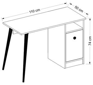 Písací stôl CANNAS biela/orech