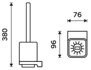 Nimco WC kefa s hranatou rukoväťou MAYA - MA 29094KN-HR-26