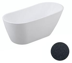 Besco Akrylátová voľne stojaca vaňa Melody Glam G 150x80 (170x80) BESCO-Typ výpuste: Click-Clack s prepadom, chróm, BESCO-Rozmery: 150x80, BESCO-Farba: Biela/grafit