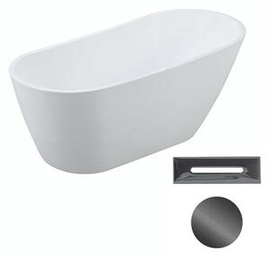 Besco Akrylátová voľne stojaca vaňa Melody 150x80 (170x80) BESCO-Typ výpuste: Click-Clack s prepadom, chróm, BESCO-Rozmery: 150x80, BESCO-Farba: Biela