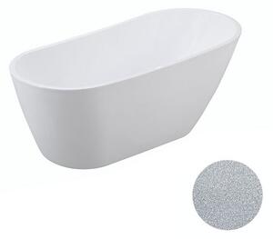 Besco Akrylátová voľne stojaca vaňa Melody Glam S 150x80 (170x80) BESCO-Typ výpuste: Click-Clack s prepadom, chróm, BESCO-Rozmery: 150x80, BESCO-Farba: Biela/strieborná
