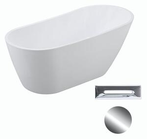 Besco Akrylátová voľne stojaca vaňa Melody 150x80 (170x80) BESCO-Typ výpuste: Click-Clack s prepadom, chróm, BESCO-Rozmery: 150x80, BESCO-Farba: Biela