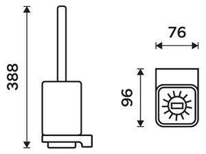 Nimco WC kefa s hranatou rukoväťou MAYA čierna - MAC 29094CN-HR-90