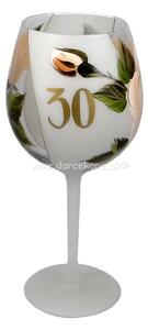 Výročný pohár na víno 30 ruža biely