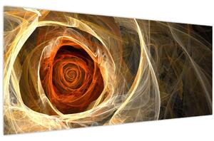 Obraz - Abstraktné ruže v ohnivých farbách (120x50 cm)