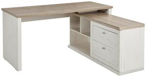 ROHOVÝ PÍSACÍ STÔL, sivá, biela, 160/145,3/76 cm Hom`in - Kancelárske stoly