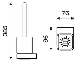 Nimco WC kefa s hranatou rukoväťou NIKAU - NK 30094KN-HR-26