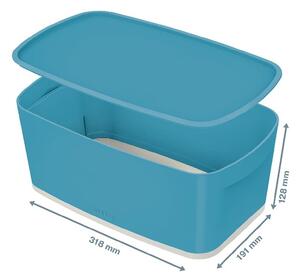 Modrý úložný box s vekom 32x19x13 cm MyBox – Leitz