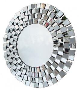 ARTEHOME Okrúhle zrkadlo Eris v striebornom ráme z malých sklenených kusov skla 100x100x4 cm