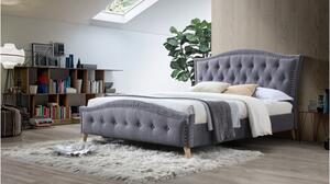 Čalúnená manželská posteľ s roštom Giovana 160 160x200 cm - sivá