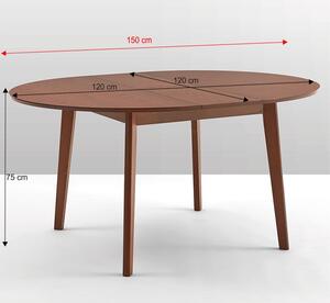 Okrúhly rozkladací jedálenský stôl Alton - buk merlot