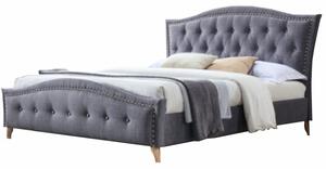 Čalúnená manželská posteľ s roštom Giovana 160 160x200 cm - sivá