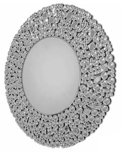 Okrúhle zrkadlo s rámom z malých okrúhlych kryštálov 90 cm elegantné Liv