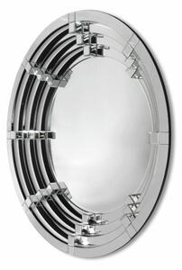 ARTEHOME Okrúhle zrkadlo Selene v trojrozmernom zrkadlovom ráme striebornej farby 100x100x5 cm