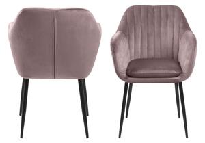 Dizajnová stolička Nashira, svetlo ružová, kovová