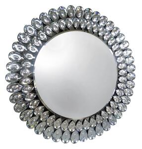 ARTEHOME Okrúhle zrkadlo v ozdobnom ráme s kryštálmi v tvare slzy 90 cm ohromujúci Crystal