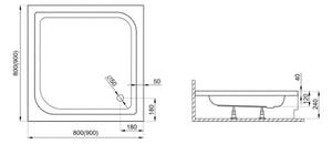 Polimat Krycí panel k štvorcovej akrylátovej sprchovej vaničke Tenor 1 80x80 (90x90) KP 20 POLIMAT-Farba: Biela, POLIMAT-Rozmery: 80x80