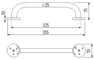 Nimco Madlo k vani 355x25 mm UNIX - UN 13035BM-26