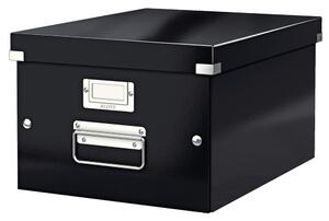 Čierny kartónový úložný box s vekom 28x37x20 cm Click&Store – Leitz