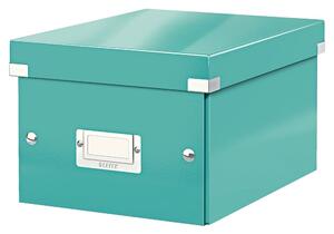 Zeleno-tyrkysový kartónový úložný box s vekom 22x28x16 cm Click&Store – Leitz