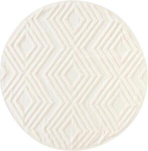 Okrúhly bavlnený koberec s reliéfnou štruktúrou Ziggy
