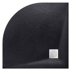 Besco Štvrťkruhová sprchová vanička z SMC kompozitu VEXO BLACK HR 90x90 BESCO-Rozmery: 90x90