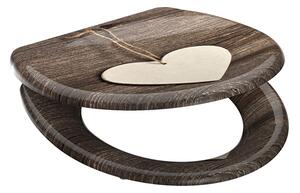 Eisl Sanitär WC sedadlo Duroplast Soft Close Wood Heart 82377