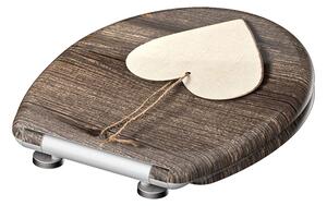Eisl Sanitär WC sedadlo Duroplast Soft Close Wood Heart 82377